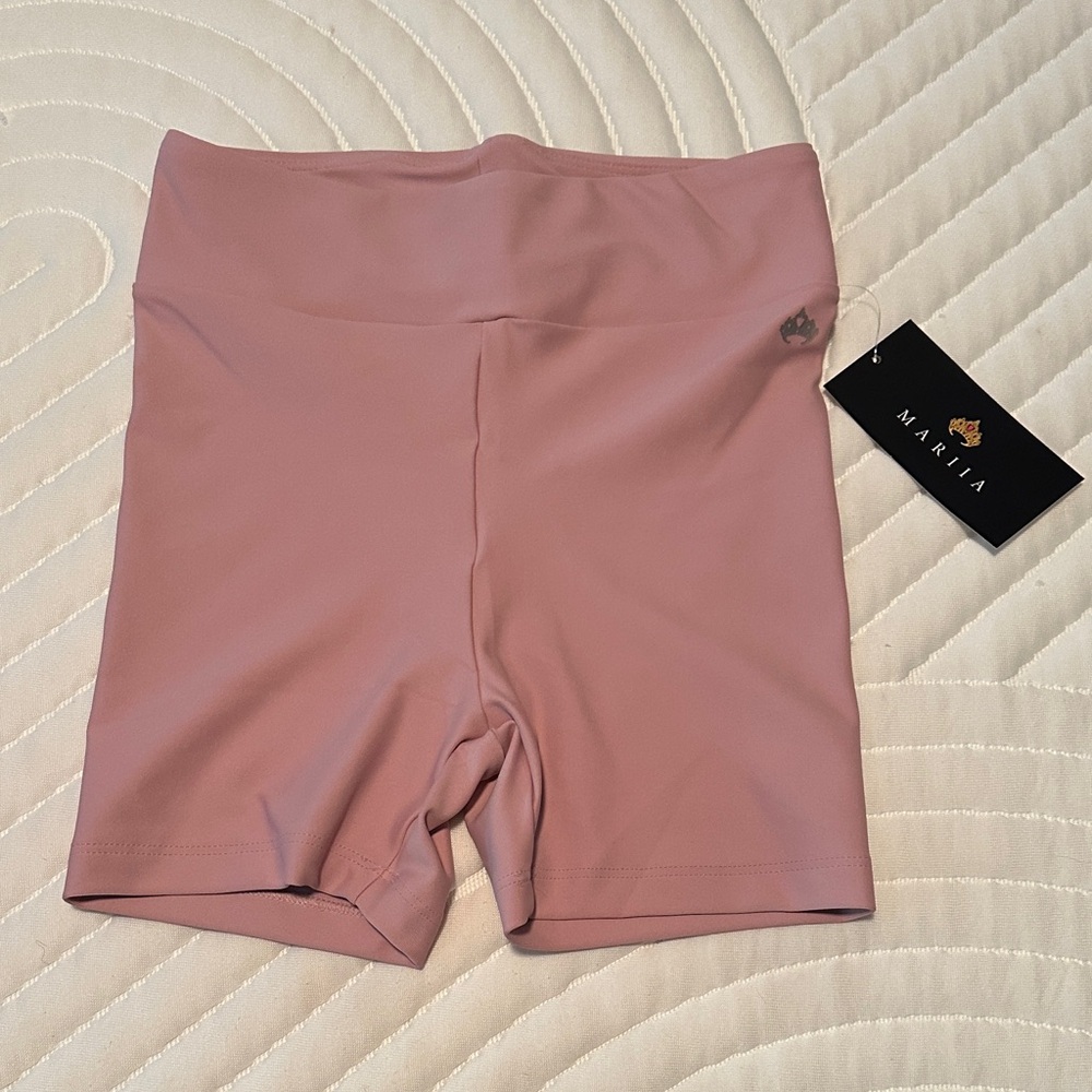 MARIIA Women's Soft Pink Bike Shorts